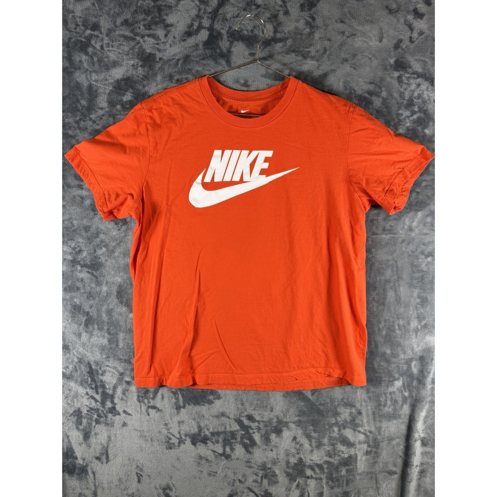 Nike Sportswear Futura Icon Tee Orange White Logo Mens XL